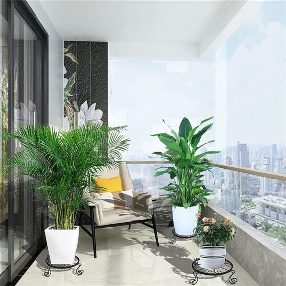 Metal Plant Stand Indoor/Outdoor, Low Corner Plant Stand, Decoration Small - Picture 6 of 7